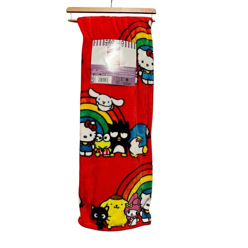 Hello Kitty & Friends Silk Touch Throw Blanket 50x70 Red Rainbow Better Together